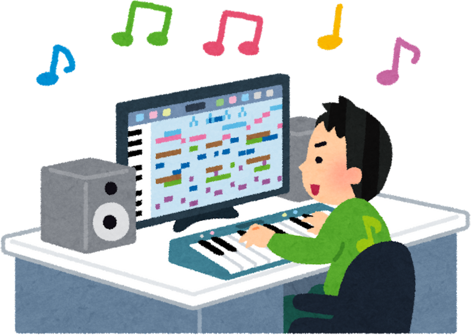 Illustration of Musician Composing with a Sequencer