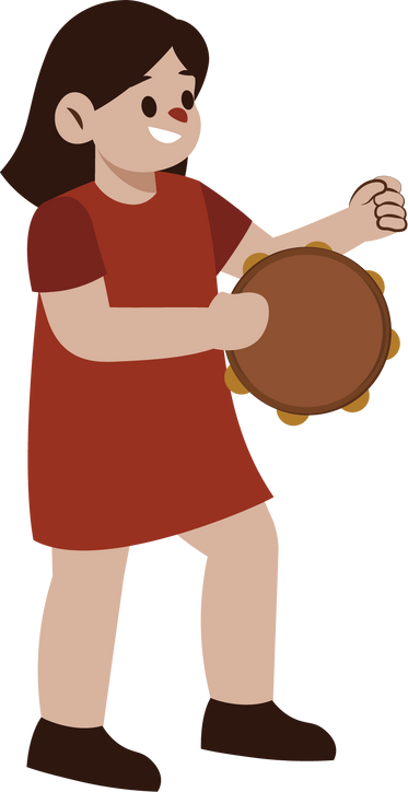 Girl Playing Tambourine